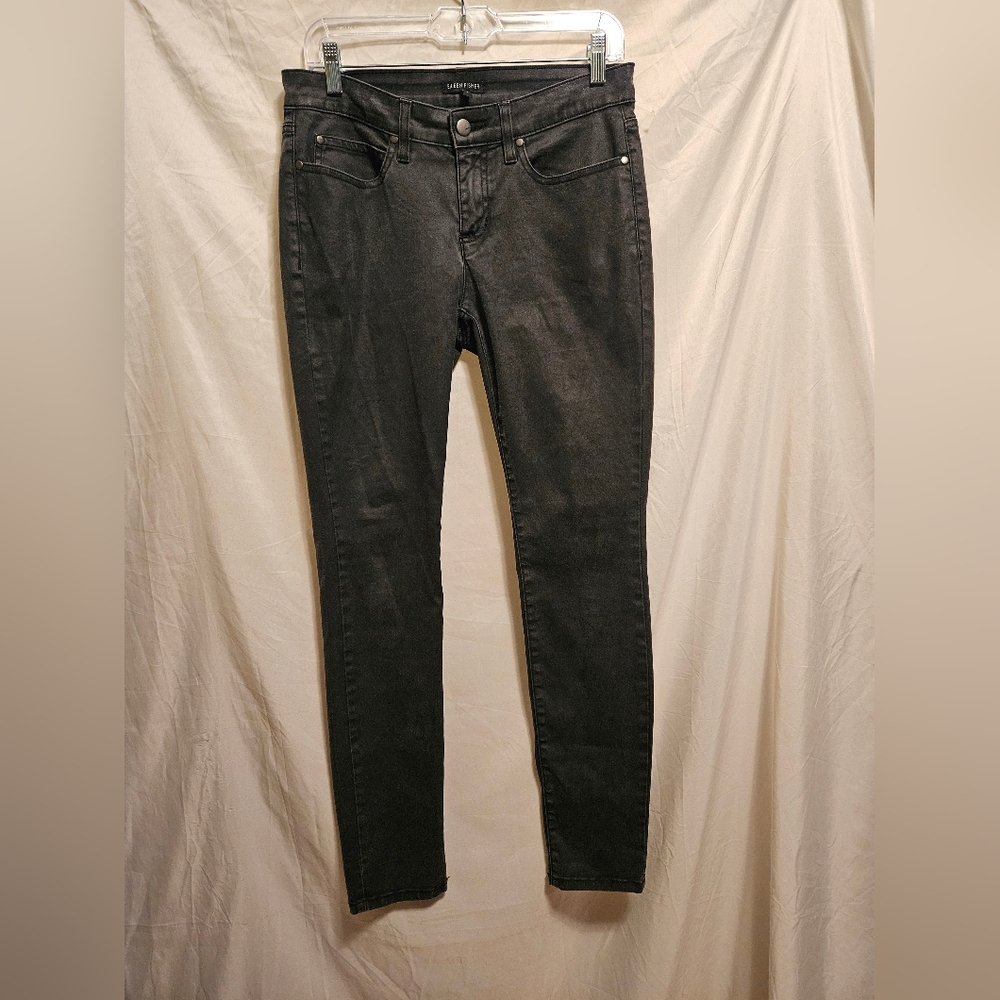 Eileen Fisher Organic Cotton Stretch Slim Jean. Size 6. Asphalt Black.